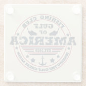 アメリカ湾魚釣りクラブアメリカ愛国者 ガラスコースター (裏面)