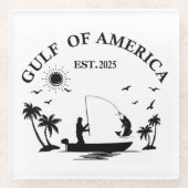 アメリカ湾魚釣りポールアメリカ愛国者 ガラスコースター (正面)