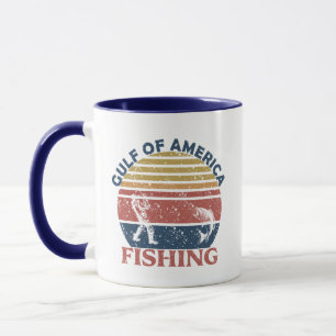 アメリカ湾魚釣りポールアメリカ愛国者 マグカップ