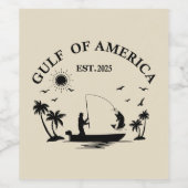 アメリカ湾魚釣りポールアメリカ愛国者 ワインラベル (シングルラベル)