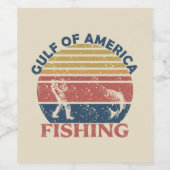 アメリカ湾魚釣りポールアメリカ愛国者 ワインラベル (シングルラベル)