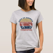 アメリカ湾魚釣りポールアメリカ愛国者 Tシャツ (正面)