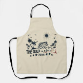 アメリカ湾魚釣り愛国的アメリカ国旗 エプロン (正面)