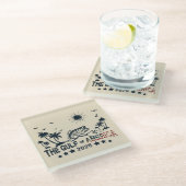 アメリカ湾魚釣り愛国的アメリカ国旗 ガラスコースター (アングル)