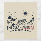 アメリカ湾魚釣り愛国的アメリカ国旗 ワインラベル (シングルラベル)