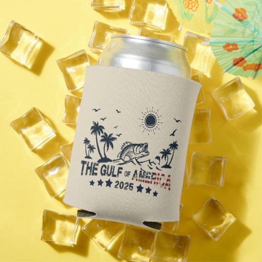 アメリカ湾魚釣り愛国的アメリカ国旗 缶クーラー (インサイチュ 夏)