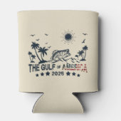 アメリカ湾魚釣り愛国的アメリカ国旗 缶クーラー (裏面)