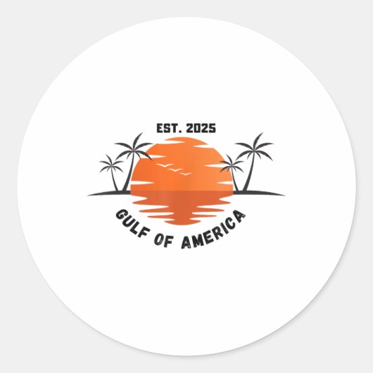 アメリカ湾2025アメリカ国旗メキシコレトロ ラウンドシール (正面)