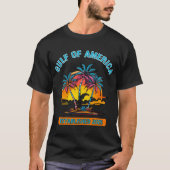 アメリカ湾2025年に熱帯の夕日を開設 Tシャツ (正面)