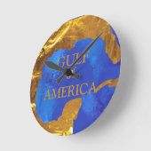 アメリカ湾 ラウンド壁時計 (傾斜)