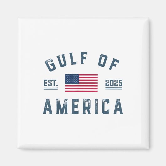アメリカ湾Est 2025アメリカ国旗の湾 マグネット (正面)