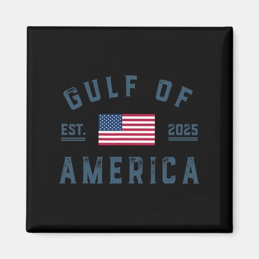 アメリカ湾Est 2025アメリカ国旗の湾 マグネット (正面)