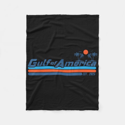 アメリカ湾Est 2025アメリカ国旗Gulf Me フリースブランケット (正面)