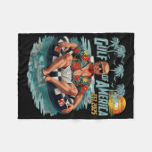 アメリカ湾Est 2025アメリカ国旗Gulf Me フリースブランケット (正面(横))