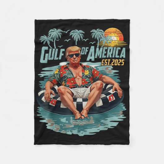 アメリカ湾Est 2025アメリカ国旗Gulf Me フリースブランケット (正面)