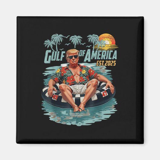 アメリカ湾Est 2025アメリカ国旗Gulf Me マグネット (正面)