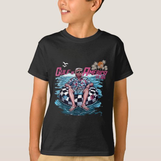 アメリカ湾Est 2025アメリカ国旗Gulf Me Tシャツ (正面)