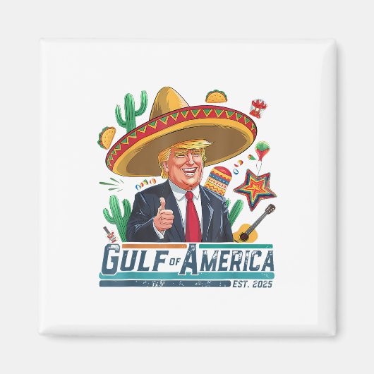 アメリカ湾Est 2025シンコデマヨトランプ マグネット (正面)