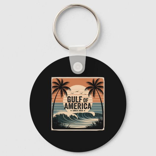 アメリカ湾Est 2025メキシコ湾ロング州旗 キーホルダー (正面)