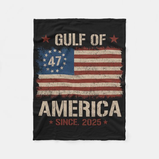 アメリカ湾Est 2025 47th American Flag Gu フリースブランケット (正面)