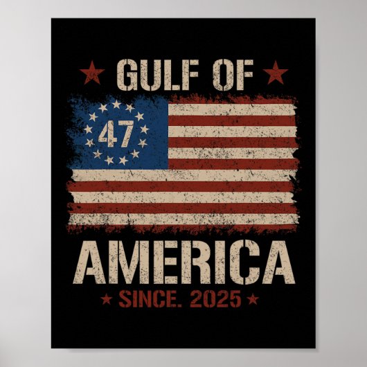 アメリカ湾Est 2025 47th American Flag Gu ポスター (正面)