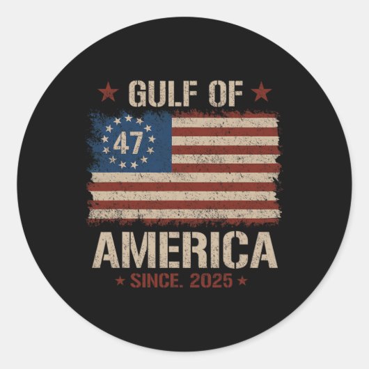 アメリカ湾Est 2025 47th American Flag Gu ラウンドシール (正面)