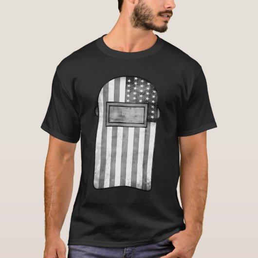 アメリカ溶接機アメリカ国旗の溶接フードギフト Tシャツ (正面)