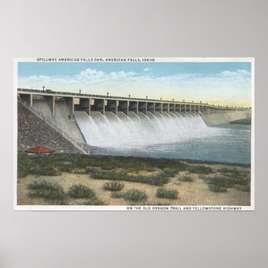 アメリカ滝ズダムSpillway,オレゴン ポスター (正面)