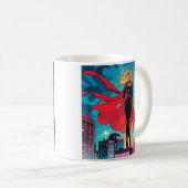 アメリカ漫画、レトロアメリカ漫画、スーパーヒーロー コーヒーマグカップ (正面右)