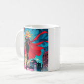 アメリカ漫画、レトロアメリカ漫画、スーパーヒーロー コーヒーマグカップ (正面左)