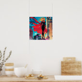 アメリカ漫画、レトロアメリカ漫画、スーパーヒーロー ポスター (キッチン)