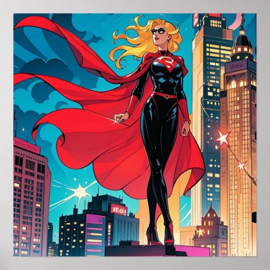 アメリカ漫画、レトロアメリカ漫画、スーパーヒーロー ポスター (正面)