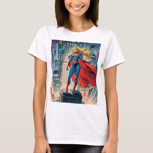 アメリカ漫画、レトロアメリカ漫画、スーパーヒーロー Tシャツ (正面)