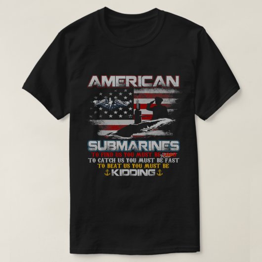 アメリカ潜水艦退役軍人サブマリナー米国旗兵 Tシャツ (デザイン正面)
