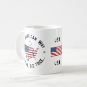 アメリカ無料で生きるアメリカの方法 コーヒーマグカップ (正面左)