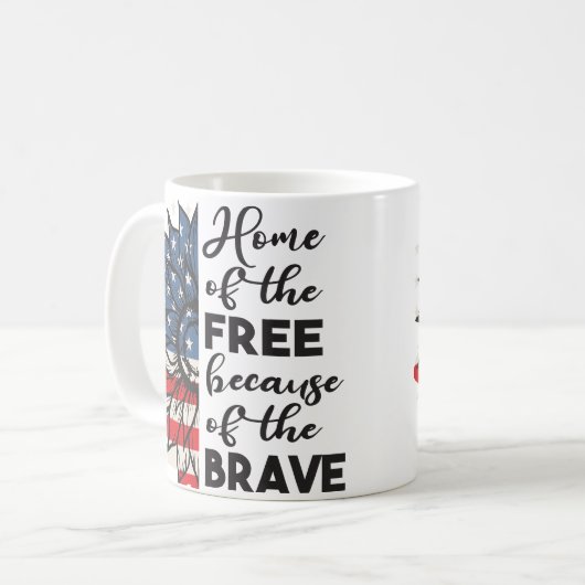アメリカ無料の愛国陶製マグカップの家 コーヒーマグカップ (正面左)