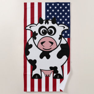 アメリカ牛 ビーチタオル