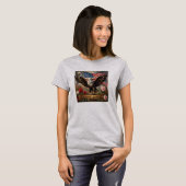 アメリカ独立の娘 鷲 アメリカ独立革命 アメリカ史 Tシャツ (正面フル)