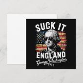 アメリカ独立万歳!イングランドへ捧ぐ 7月4日 ジョージ・ワシントン 1776 招待状 (正面/裏面)