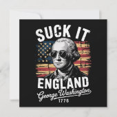 アメリカ独立万歳!イングランドへ捧ぐ 7月4日 ジョージ・ワシントン 1776 招待状 (正面)