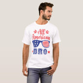 アメリカ独立国7月4日の全おもしろいアメリカ人 Tシャツ (正面フル)