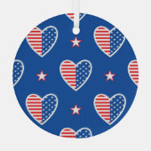 アメリカ独立国：愛国的ヴィンテージパターン ガラスオーナメント (裏面)