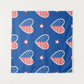 アメリカ独立国:愛国的ヴィンテージパターン タペストリー (正面(横))