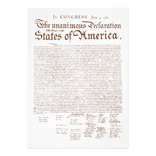 アメリカ独立宣言 フォトプリント (正面)