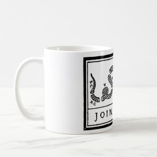 アメリカ独立戦争のための旗結合しますか、または死んで下さい コーヒーマグカップ (左)