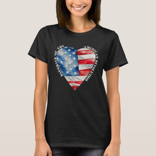 アメリカ独立戦争の娘 USA ハート アーツ Tシャツ (正面)