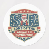 アメリカ独立戦争の息子達 SAR愛国ロゴ ラベル (デザイン1)