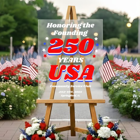 アメリカ独立戦争250周年記念 アクリルサイン