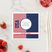 アメリカ独立神がアメリカを祝福7月4日パーティー スタンダードカクテルナプキン (インサイチュ)