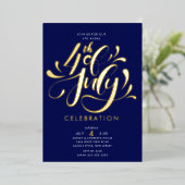 アメリカ独立祭り 箔招待状 (立ち正面)